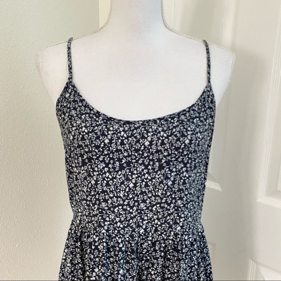 Divided Tiered Sundress Blue Floral Sz 12 - Picture 2 of 12
